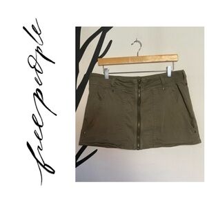 Free People army green mini skirt